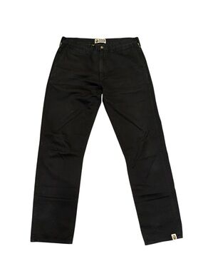 BAPE A Bathing Ape Men’s Black Cotton Work Pants Skater Camo Logo Distressed Med